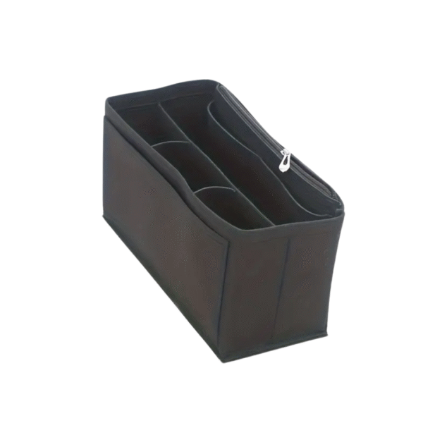 Organizador de cartera con compartimentos y cierre